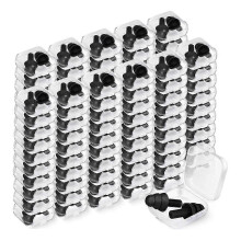 100 Pairs Ear Plugs Bulk, NRR 29dB Reusable Silicone Ear Plugs