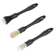 Car Detailing Brush Set, 3 Pcs Car Interior Detailing Brushes Natural Boars Hair Detail Brush Auto Ultra-Soft Detail