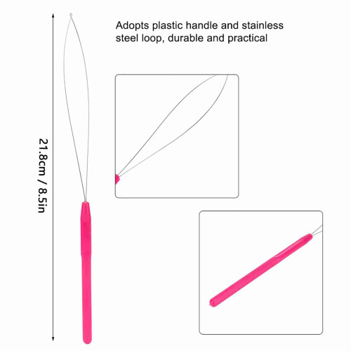 Pulling Loop Needle 5pcs Pink, 21.8cm Total 1