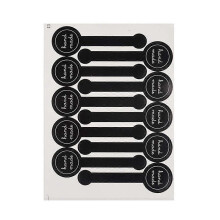 200 Pcs( 20 Sheets) Black Lollipop Hand Made Sealing Stickers Self Adhesive Paper Sticker Labels Decorative Baking Labels