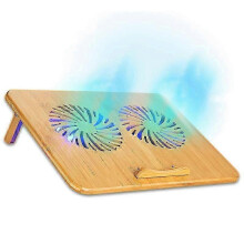 KINCJON Notebook Cooling Pad-Adjustable Speed-Cooling Bracket with Fan and Bamboo Structure,Suitable for 10 To 15.6 Inch Laptops
