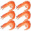 (Red) 6pcs Food Models Artificial Shrimp Models Realistic Shrimp Decors Photo Props 2