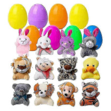 (12pcs) w Colorful Plush Animal Toys-filled Easter Egg Baskets 12/24/36 Count Perfect Party Favors and Kids Gift for Easter Celebrations