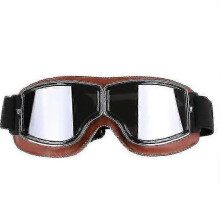 (brown*silver) Retro Style Harley Motorcycle Goggles,outdoor Windproof Riding Off-road Glasses