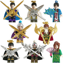 Three Kingdoms Five Tiger Generals Minifigure Set, Small Building Blocks Toy, Third-Party Licensed Figures with Mounts and Weapons