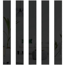 20 Pieces Wall Mirror Sticker - Black 5 x 50 cm, Modern 3D Decorative Mirror for Living Room and Bedroom