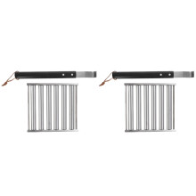 2Sets Metal Sausage Rack with Wood Handle for Outdoor Bbq