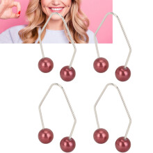 2 Pairs Wine Red Stainless Steel Dimple Makers for Cheeks, Safe & Portable