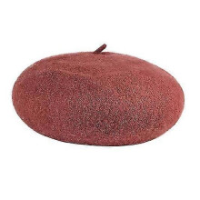 (Light Red)Solid Warm Wool Hats Men Women Beret Beanie Military Army Hat Unisex Cap Gifts