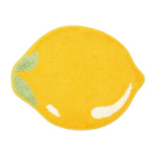 Lemon Bath Mat Cute Non-Slip Fruit Rug Kitchen Mat Yellow Lemon Bathroom Decor Fun Kids Rug, Machine