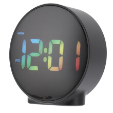 4 Inch LED Alarm Clock, Multifunction, 12/24H, 3 Brightness, Black