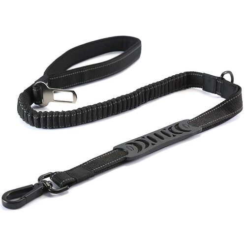 (Black)Smart Multifunctional Dog Leash Robust, Adjustable and Durable Nylon