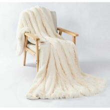 Sofa Throw, Super Soft and Warm Fleece Blanket, Double-Sided PV and Flannel Fleece Throw, 130x160cm Blanket, White Fur Throw Suitable for Sofa, Bed or