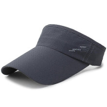 (Dark grey)Visor Sun Hat Golf Tennis Beach Men Cap Adjustable Summer Plain Colors Women
