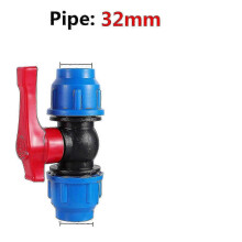 (Plastic handle) 32mm PE Pipe Fittings for Agriculture, Quick Connect Ball Valve and Water Tube Joint