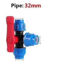 (Plastic Tee valve) 32mm PE Pipe Fittings for Agriculture, Quick Connect Ball Valve and Water Tube Joint
