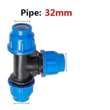 (Tee) 32mm PE Pipe Fittings for Agriculture, Quick Connect Ball Valve and Water Tube Joint