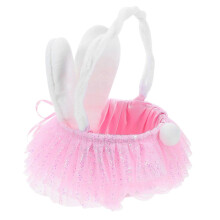 Plush Easter Bunny with Flower Basket and Carton Toy Set for Kids Holiday Decoration