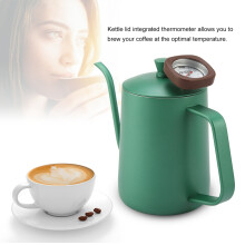 Pink 600ml Gooseneck Coffee Kettle Thermometer
