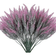 (Fuchsia) Artificial Lavender Flowers Fake Plants with Fake Plastic Wedding Bouquet for Home Kitchen Decor 8pcs Purple