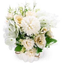 Artificial Flowers with Vase, Realistic Hydrangea Roses Silk Flowers Arrangements, Fake Flowers in P
