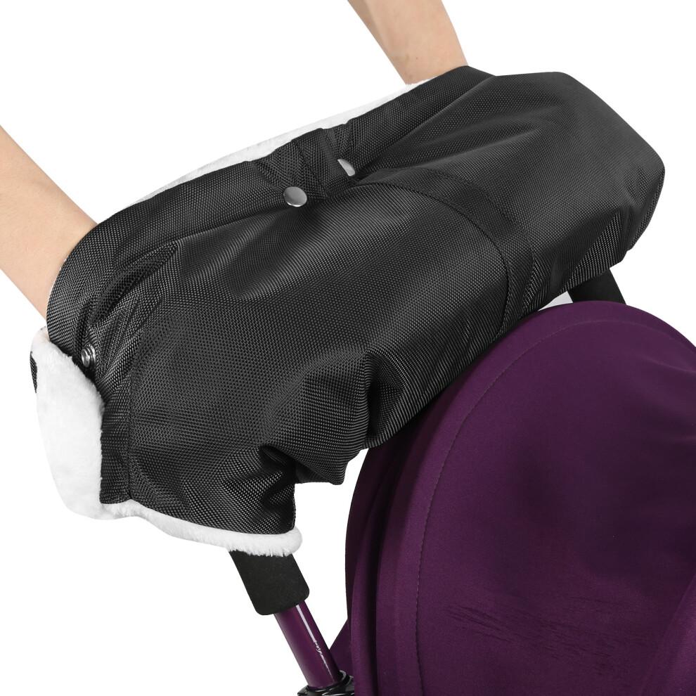 Winter Baby Stroller Gloves Waterproof Windproof Hand Muff Black 56x46cm