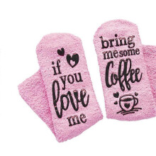(D) If You Can Read This Bring Me Some Wine - Funny Socks Cupcake Gift Packaging - Fuzzy Warm Cotton Sister Wife