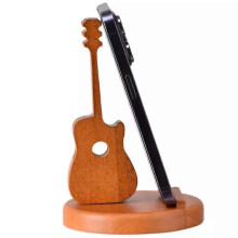 Creative Guitar Phone Holder, Guitar-Shaped Cell Phone Stand, Wooden Phone Mount