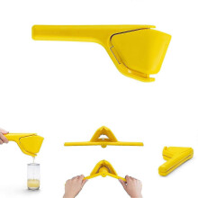 (yellow) Lemon Fluicer | Easy Squeeze Manual Citrus Juicer Plastic Folds Flat For Slimline