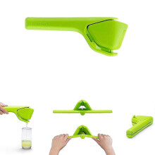 (green) Lemon Fluicer | Easy Squeeze Manual Citrus Juicer Plastic Folds Flat For Slimline