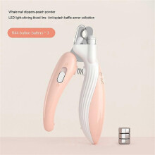 (with lamp, purple) Pet Anti-Bleeding Nail Clippers for Beginners Splashproof Nail Grinder with Led