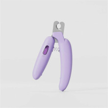 (Without lights, purple) Pet Anti-Bleeding Nail Clippers for Beginners Splashproof Nail Grinder with Led