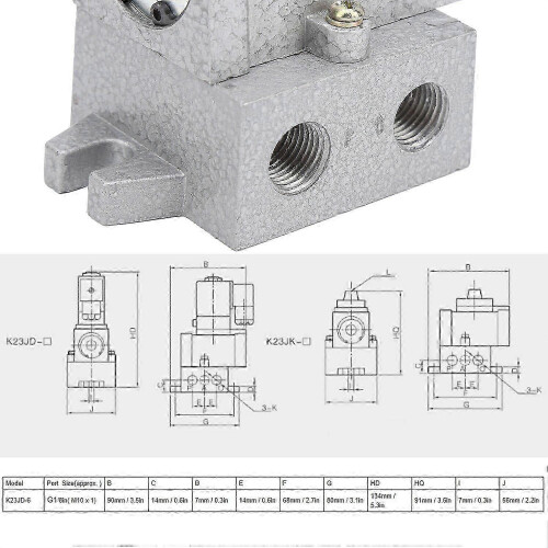 Pneumatic Solenoid Valve 2 Position 3 Way Directional Change Controller G1/8in K23JD6DC24V 1