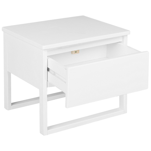 Beliani 1 Drawer Bedside Table GIULIA Pine Wood White 1