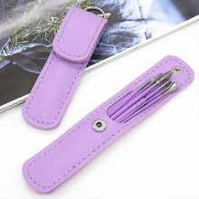 (style1 purple) 6PCS Earwax Remover Ear Cleaner Wax Removal Tool Earpick Sticks Curette Ear Pick Cleaning Ear Cleanser Spoon Health Care Earpick