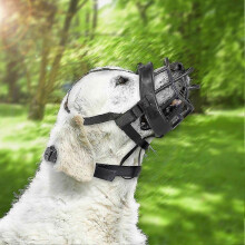 (4)Pet Dog Mouth Muzzles Soft Silicone Adjustable Breathable Dogs Anti Bark Bite Chew Muzzle Training