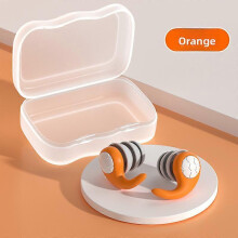 (Orange) 2 sets of soundproof and noise reducing silicone waterproof swimming and noise proof hearing protection sleeping earplugs