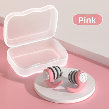 (Pink) 2 sets of soundproof and noise reducing silicone waterproof swimming and noise proof hearing protection sleeping earplugs