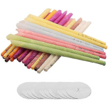 Ear Candles,Pack of 24 Smokeless Candles with 12 Protective Discs