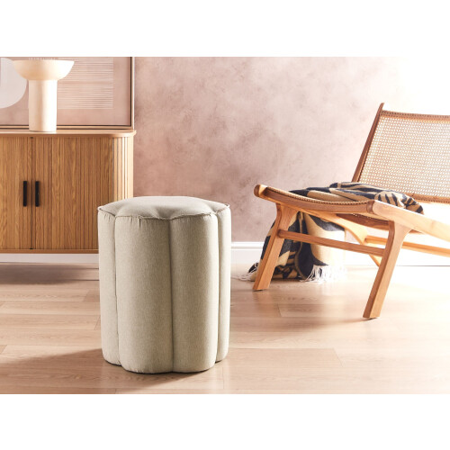 Beliani Pouffe TAPPEN Faux Linen Beige 1