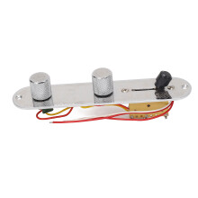 Prewired Electric Guitar Control Plate, Steel, Chromium Sunflower, 3-Way Switch & Knobs