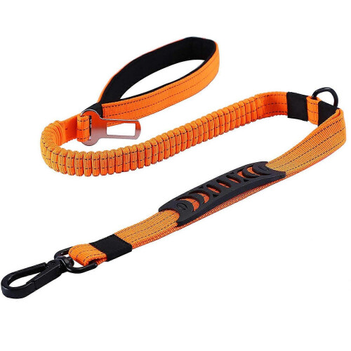 (Orange) Smart Multifunctional Dog Leash Robust, Adjustable and Durable Nylon