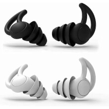 Earplugs for Sleeping, SL.GT 2 Pairs Reusable Silicone Earplugs Noise Canceling Ear Plug Earplugs for Sleeping Snoring,Black+Grey