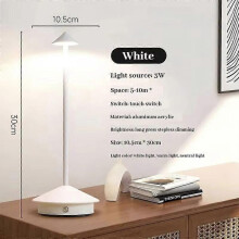 (White) Zafferano Pina Pro LED Table Lamp Dimmable IP54 Indoor Outdoor Corten Steel Base EU Plug Charging 2025-26