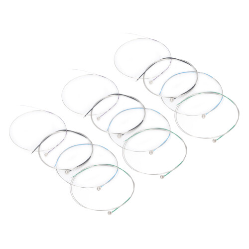 12Pcs Silver Copper Alloy Violin Strings for 1/4 - 4/4 Sizes