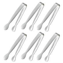 6PCS Mini Small Tiny Tongs, 4.25Inch Small Tongs 304stainless steel