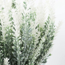 (White) Artificial Lavender Flowers Fake Plants with Fake Plastic Wedding Bouquet for Home Kitchen Decor 8pcs Purple