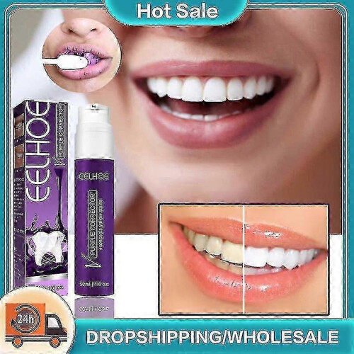 (04 60ml) Eelhoe Purple Tooth Beautifying Toothpaste Niacinamide Whitening Yellow Tooth Remove Stains 1