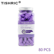 (80 pairs purple) TISHRIC Sleeping Ear Plugs Noise Reduction Earplugs Antinoise Hearing Protection Earplug Soft Multicolour Ear Plugs For Swimming