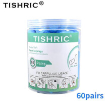 (60 pairs blue) TISHRIC Sleeping Ear Plugs Noise Reduction Earplugs Antinoise Hearing Protection Earplug Soft Multicolour Ear Plugs For Swimming